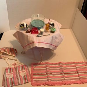 American Girl | Cafe Set with Table, Food, Baker’s Outfit and Spread Table Cloth